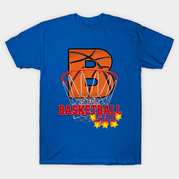 B is for Basketball STAR T-Shirt by Cheer Tees